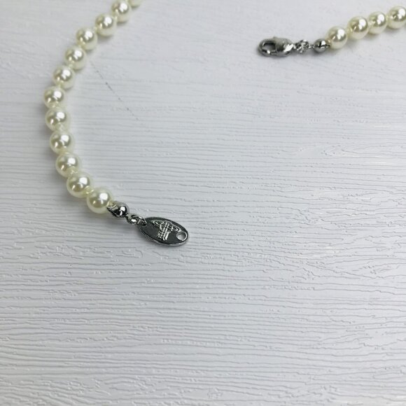 NWT Vivienne westwood Silver Orb Pearl Choker Necklace - Picture 10 of 13